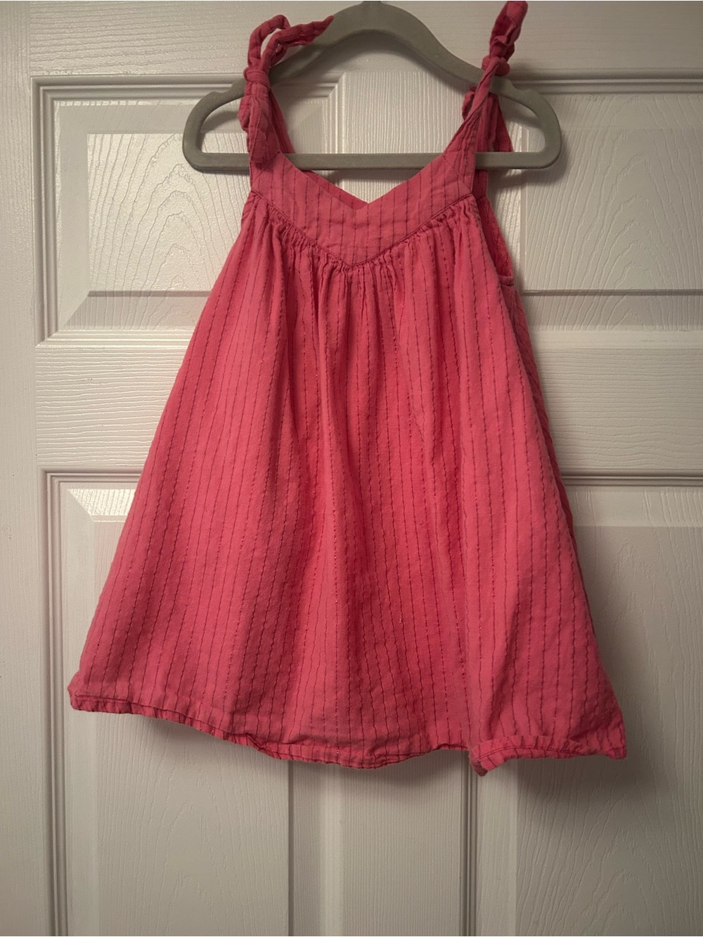 Girls' Pink Tie-Strap Sundress